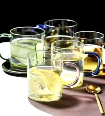 لیوان چای‌خوری دسته‌رنگی برند Deli پک ۶ عددی